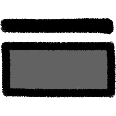  a grey rectangle outlined in black, there’s a thick black line above it